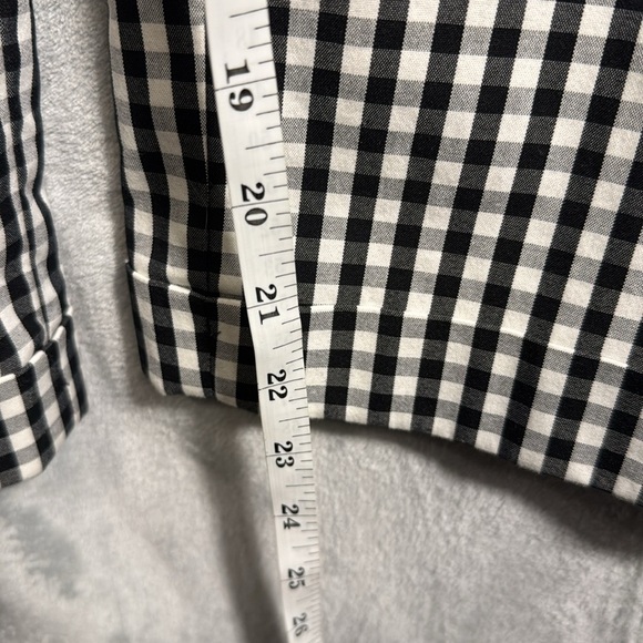 WHBM slim crop pants Gingham Black white cuffed classic preppy plaid - Picture 5 of 13
